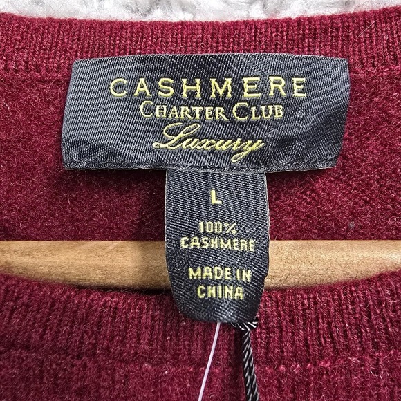 Charter Club Luxury Cashmere Sweater Womens‎ L Red Pullover Long Sleeve READ - Picture 4 of 14